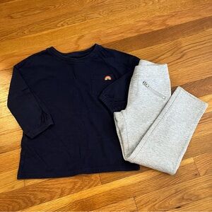 GAP 3/4 Sleeve Pocket Tee Navy Rainbow Gymboree Pants Gray Zipper Girls Size 6